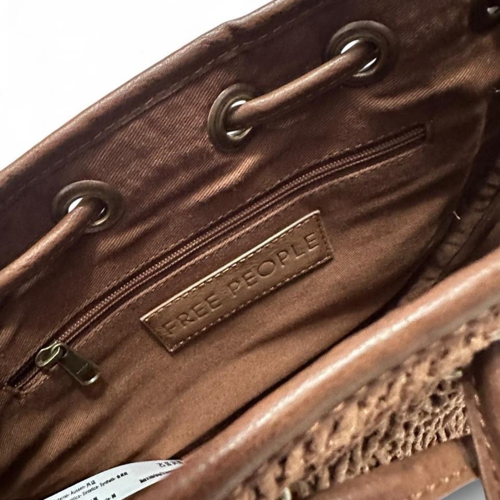 Free People Brown Woven Brown Crossbody Bag NWOT